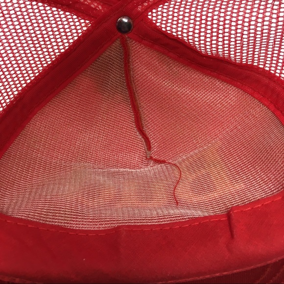 Vintage 80s 90s Bud King of Beers Red Hat Cap - Picture 6 of 8